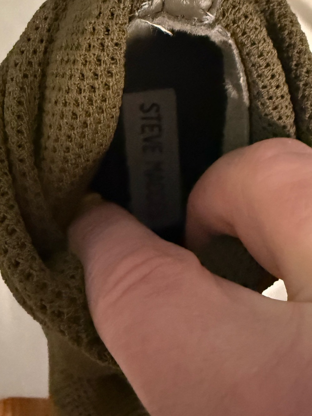 Steve Madden Olive Knit Sock Boots with Striped Cuff and heel! Gorgeous 🥰 - Picture 7 of 11